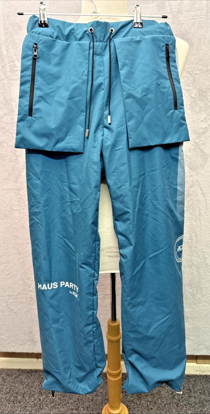AQIA Haus Party Holster Pocket Windbreaker Track Pants Blue Tech Utility Small