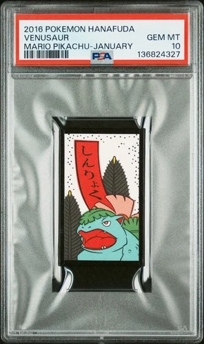 2016 POKEMON HANAFUDA MARIO PIKACHU JANUARY VENUSAUR PSA 10