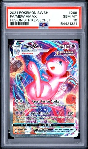 2021 Pokemon SW&SH Fusion Strike Mew VMAX Secret Rare PSA 10 Gem Mint #269/264