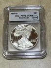 1989 $1 American Silver Eagle ICG PR70 DCAM ~