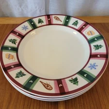 Set of 3 Pfaltzgraff Snow Bear 2001 Dinner Plates Christmas Holiday 11” Vintage