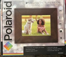 Polaroid 8 Inch Digital Picture Frame Candlenut Distressed Wood PDF 800cd