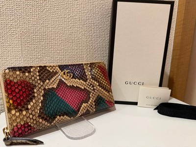 小物 Gucci Phyton Long Wallet Rank B Gucci GG Marmont Python Long Wallet Multicolor Snakeskin Rare From