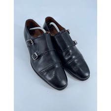 Allen Edmonds St. Johns Mens Black Leather Double Monk Strap Brogue Shoes