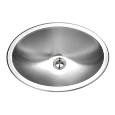 Houzer Opus Stainless Steel Bathroom Sink 18 Inch Drop-In Topmount Oval Bowl ...