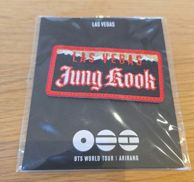 BTS Jung Kook WORLD TOUR ARIRANG Las Vegas US Limited Embroidered Pin Badge New