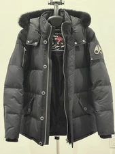 Moose Knuckles Men's Shearling Trim 3Q Jacket - Navy - Large - 100% Authentic