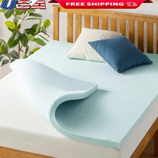 1.5" Gel Memory Foam Topper Cooling Ventilated Mattress Support Comfort New