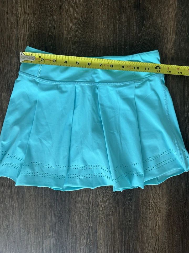 Falda plisada IVIVVA de Lululemon Skort verde azulado niñas talla 10 Preppy nueva sin etiquetas Foto 3 de 4