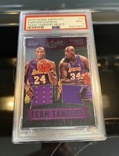 2016 Panini Kobe Bryant & Shaq Lakers Team Tandems Jersey Relics /149 PSA 9 MINT