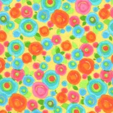 05284 Bright Abstract Flowers - Flannel Quarter Yard
