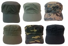 Cadet Box Cap Army Military Fashion Castro Hat Cap - Sizes