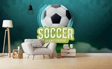 3D Soccer Champinship Wallpaper Wall Mural Removable Self-adhesive Sticker 841