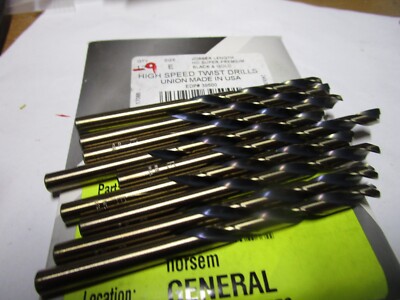 E x 4'' OAL 135° Split Black / Gold High Speed Steel Jobber Drill QTY 9