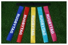 Rugby Tag Belt Red Blue Yellow Tags Junior Adult Adjustable Training Aid Pack 5