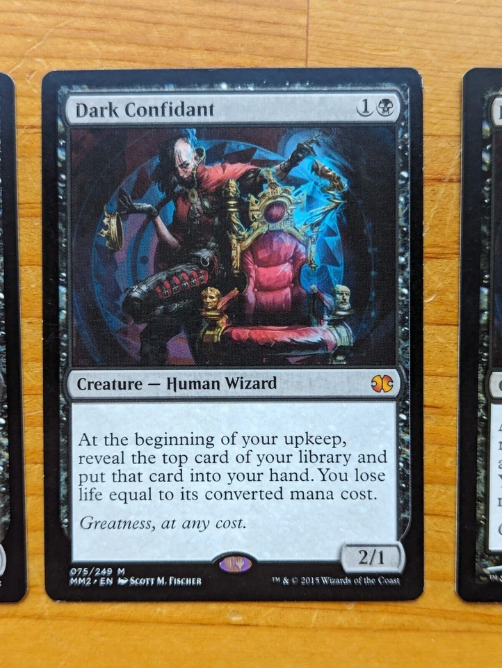 MTG Dark Confidant x4 MM2015, MM2013, Double Masters, 2XM extended art foil, NM - Image 4 of 4