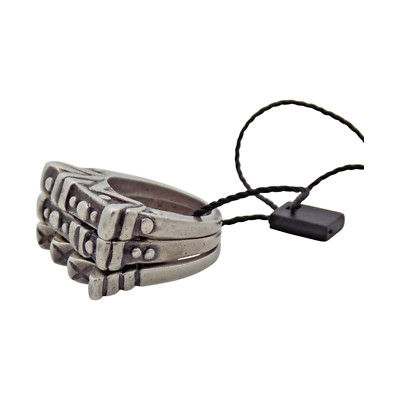 STERLINGSILBER RING DIANE MALOUF DREIFACH GESTAPELT GRÖSSE 6 1/4 28,2 GR #3001