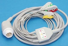 HP Philips M1722A 8Pins  ECG cable 3 Leads IEC Clip  Compatible