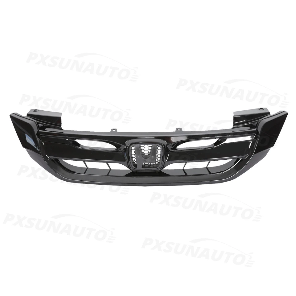 Fit 2013 2014 2015 Honda Accord Gloss Black JDM Mod Style Front Bumper Grille - Image 2 of 4