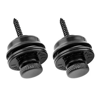 Musiclily Pro 2Pcs Black Heavy Duty Guitar Strap Locks Button Straplocks System