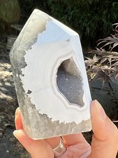 Druzy Achatspitze Weißsalz Opal Einschluss AAA+ Confidence: 469g 7