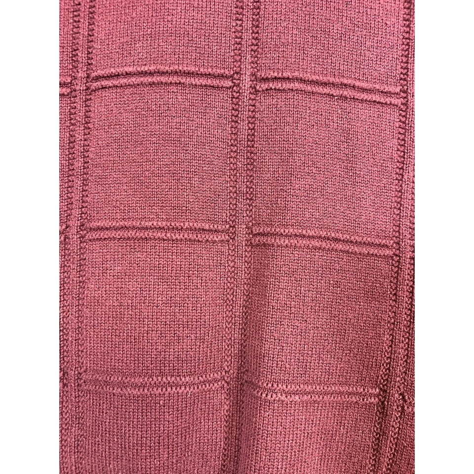 Suéter Y2K Haggar Tejido Patrón a Cuadros Manga Larga Borgoña Juvenil Grande/X-Pequeño Foto 4 de 4