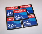 5pcs 32mb Sandisk CompactFlash Memory Cards - 32 mb SanDisk Compact Flash