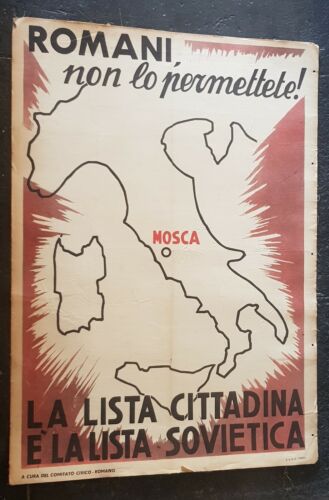 2 manifesti cm 70x96 propaganda elettorale comitati civici Italia 18 aprile 1948 - Picture 1 of 12