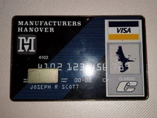 Vintage VISA Advertising MANUFACTURERS HANOVER Credit Card Clock charge master