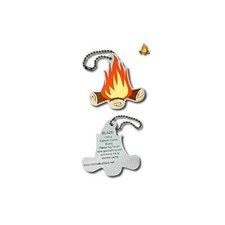 Blaze the Campfire Travel Tag - Campfire Geocaching Trackable Pendant Number