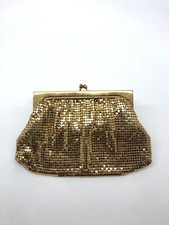 Vintage Whiting Davis USA gold tone metal mesh Purse clutch evening 2891 7