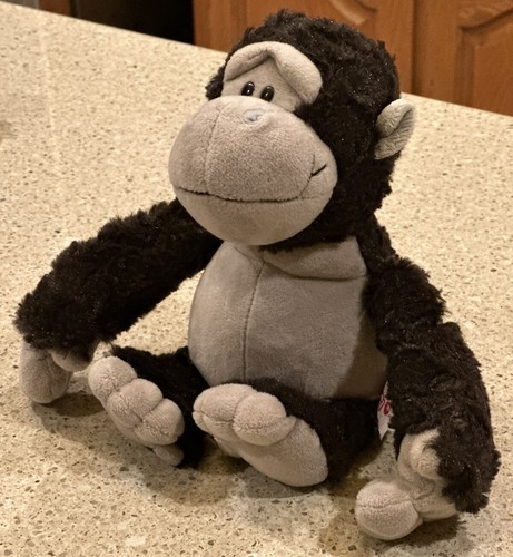 NICI Gorilla Plush Wild Friends Ape Monkey 27cm Blk/Grey Soft Stuffed Animal Toy - Picture 8 of 19