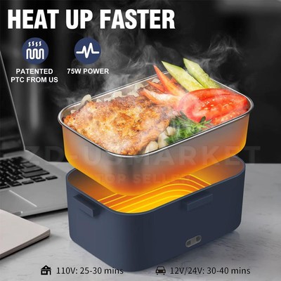 75W 1.8L Electric Heating Lunch Box Portable Car & Office Food Warmer Container