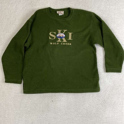 VINTAGE Medium Ski Wolf Creek Embroidered Sweatshirt Made in