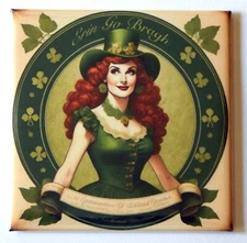 St. Patrick's Day Woman in Green FRIDGE MAGNET "style B"
