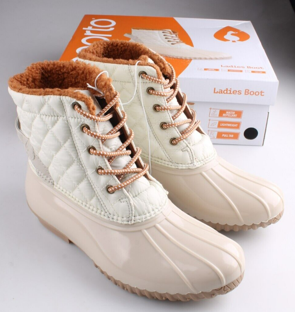 duck boots ivory
