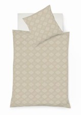 Fleuresse Mako Brokat Damast  Bettwäsche 155x220 Rauten creme 454432