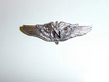 e2272 WW2 US Army Air Force USAAF FLIGHT NURSE WINGS LAST MODEL dk Brown N B1D48
