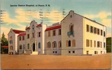 Ponce PR Insular District Hospital Puerto Rico 1940s Linen postcard HQ4