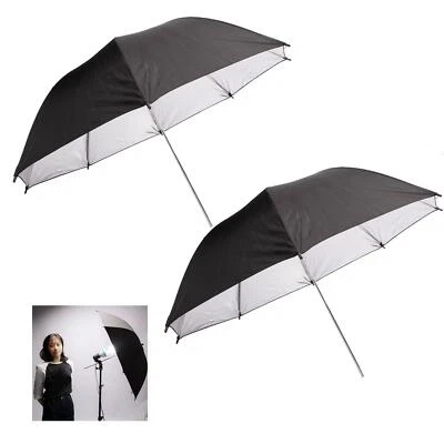 Studio Umbrella 33 "x2 Flash Reflective Photo Silver Soft Light Photography Reino Unido