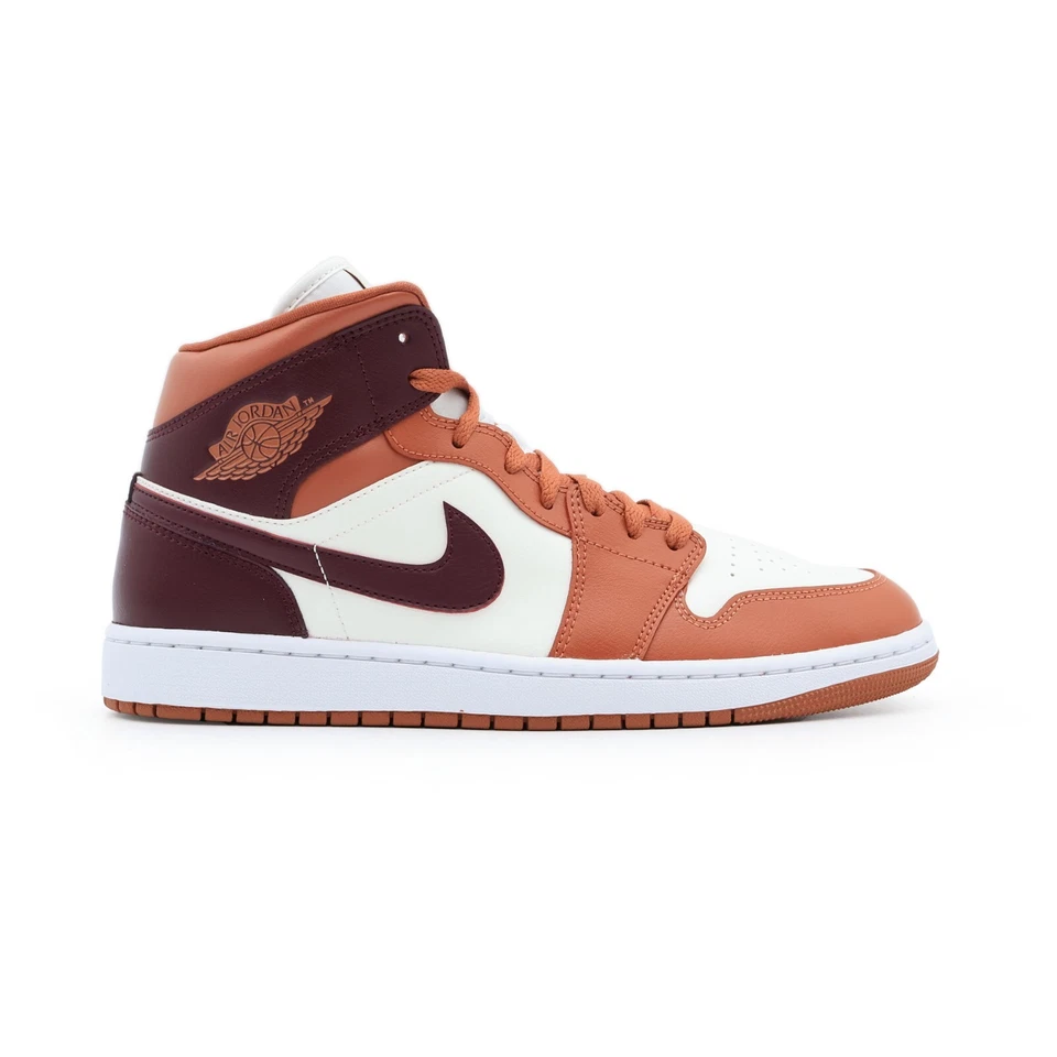 BQ6472-200 Nike Air Jordan 1 Mid Dusty Peach Sail Blanco Noche Granate (Mujeres) Foto 3 de 4