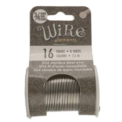 BeadSmith Stainless Steel 16 Gauge Craft Wire Elements - 8 Yard Spool