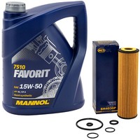 MotoröL Set 15W50 5 Liter + ÖLfilter SH 4030 P FüR Mercedes-Benz C-Klasse Coupe