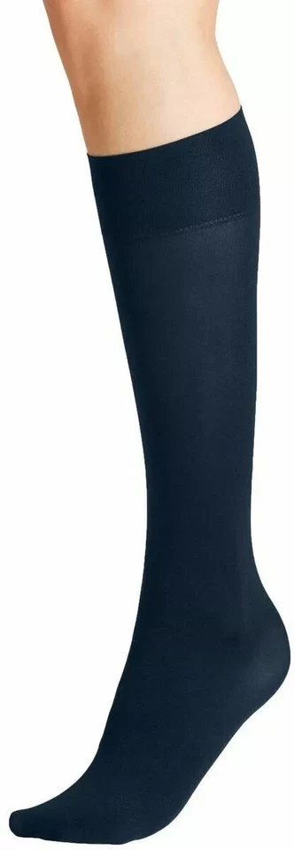 Medias hasta la rodilla Falke para mujer lisas de seda 40 Den - azul marino Foto 3 de 4