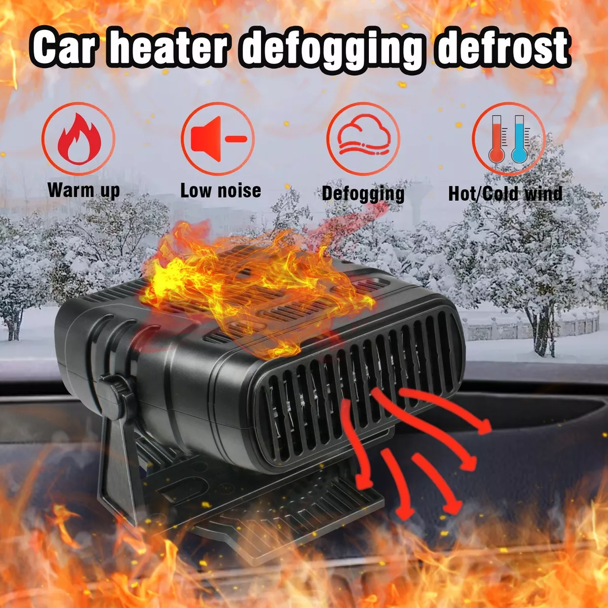 12V 120W Portable Car Heater Electric Heater Rear Window Defroster