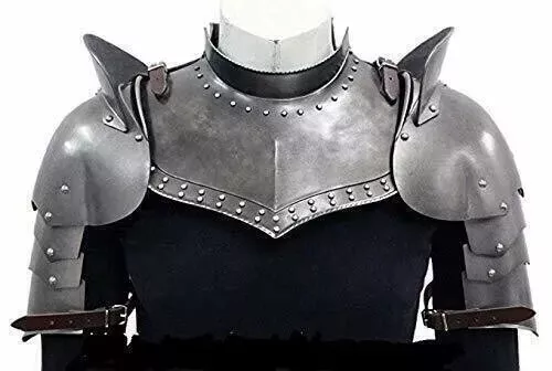 Medieval Pauldrons Shoulder Gorget Armor Knight Larp Reenactment Cosplay Costume - Imagen 2 de 3