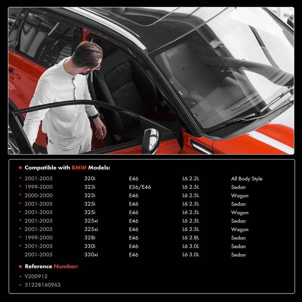 Revisión de puerta trasera izquierda o derecha para BMW 320i 325i 325xi 330i 330xi 2001-2005 E46 Foto 2 de 4