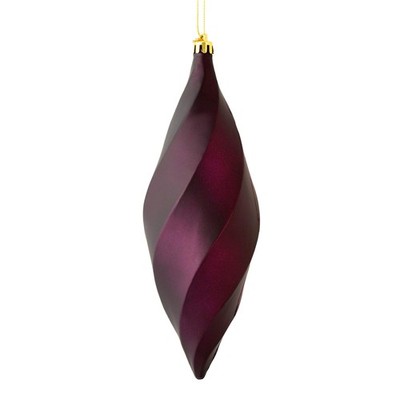 Vickerman 8 Matte Swirl Finial Ornament Shatterproof Plastic Holiday Christmas