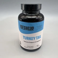 Freshcap Turkey Tail Mushroom Supplements for Immune & Digestive Health (120 Cap