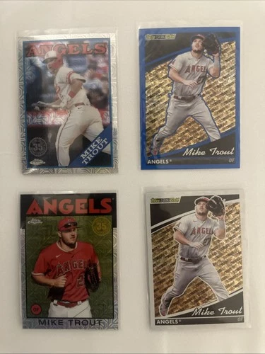 Mike Trout Card Lot. Angels, Black Gold, Topps Chrome